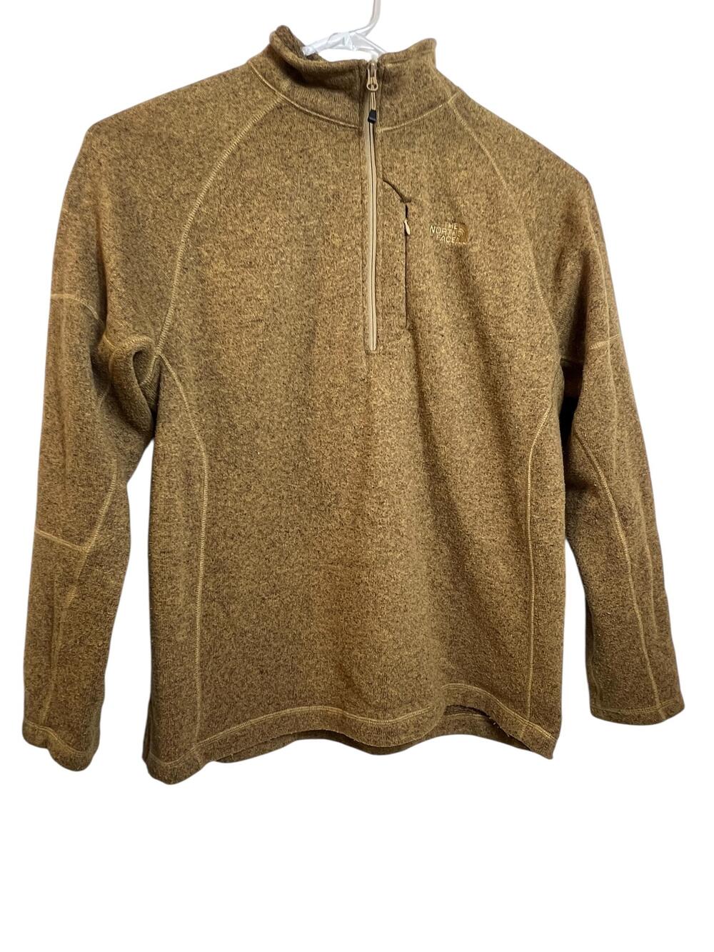 North Face Pullover Mens XL Brown Half Zip Sweater Outdoors Hiking Fleece Jacket